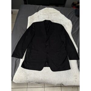 Canali Mens Black Wool Sport Blazer Jacket Size 48L EU 58 2 Button‎